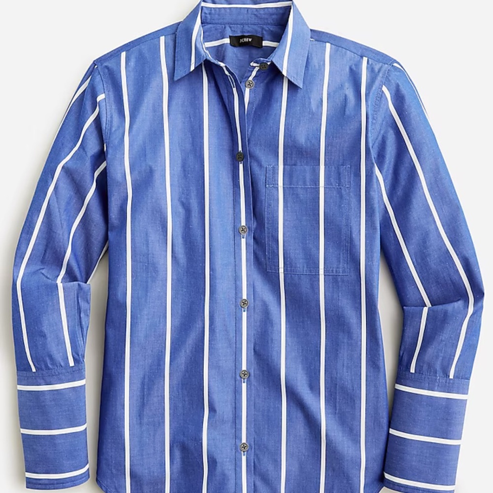 J Crew cotton poplin shirt in seaside stripe size 8
